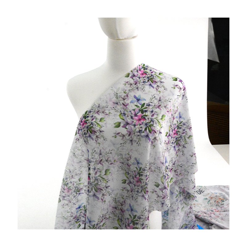 Digital Tropical Print Custom Flower pattern polyester woven 75D Chiffon georgette Fabric Sudanese Toub