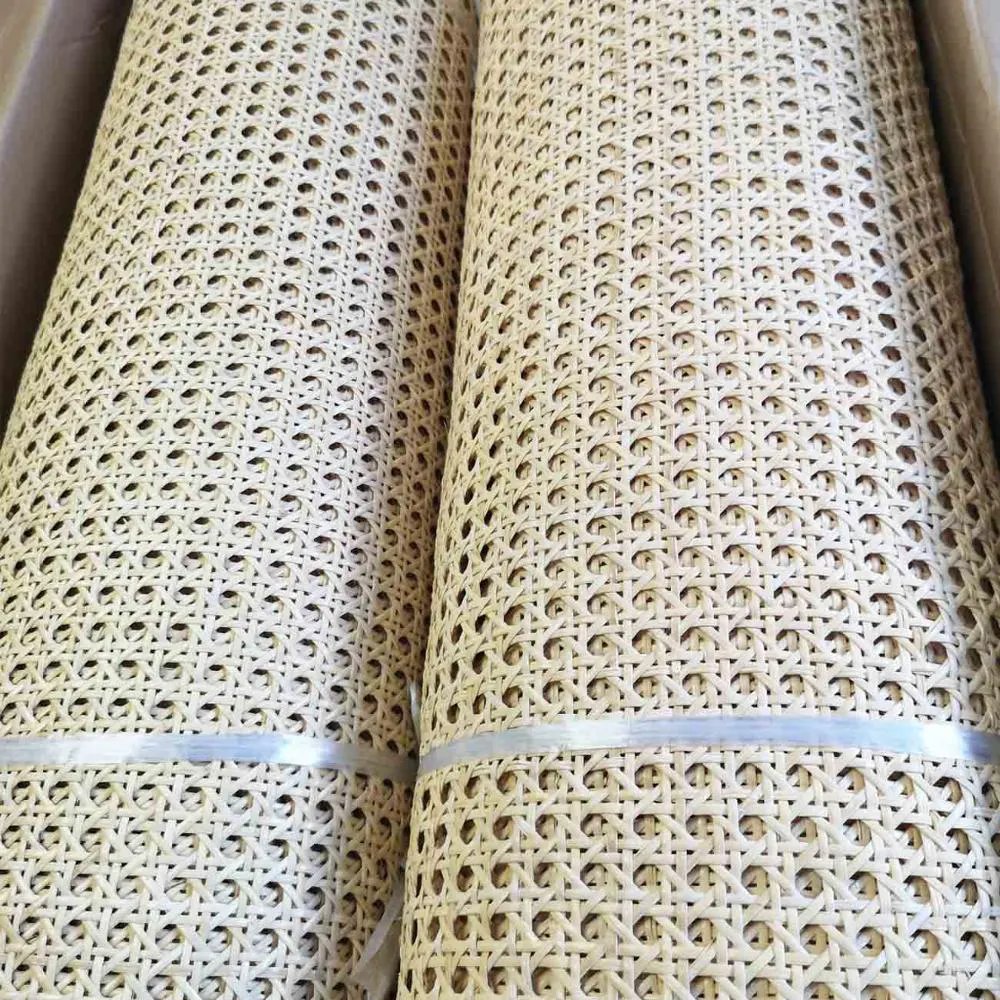 Specializing in Rattan Fabric Natural Sustainable Decoration Material Woven Rattan Fibers Webbing