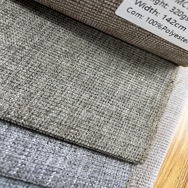 wholesale new design woven dyed linen like chenille 100% polyester furniture cushion fabric sofa fabric