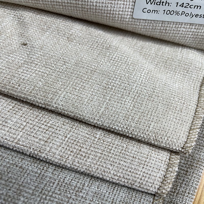 wholesale new design woven dyed linen like chenille 100% polyester furniture cushion fabric sofa fabric