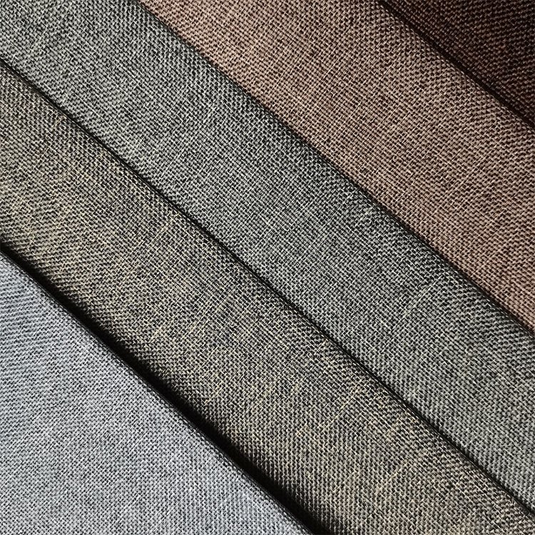 Home Deco linen furniture fabric flax linen fabric for sofa linen look polyester