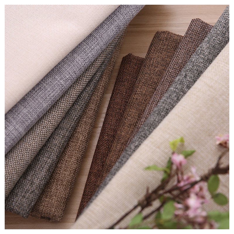 High Quality 100% Polyester Woven Fabric Soft Plain Weaved Linen for Sofa Upholstery Feature Design Pattern