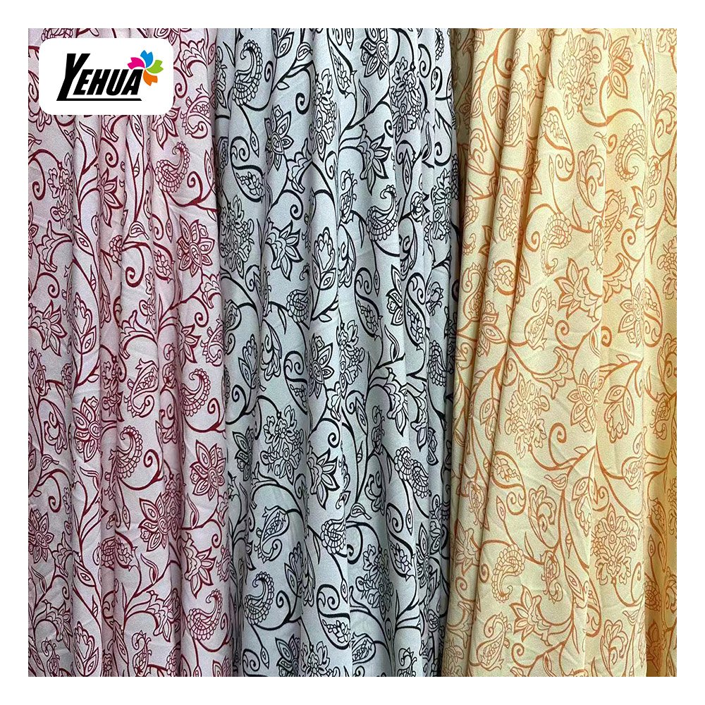 120 Gsm Flower Print 4 Way Stretch 95% polyester 5% Elastane fabric Printing fabric For Dress Woman