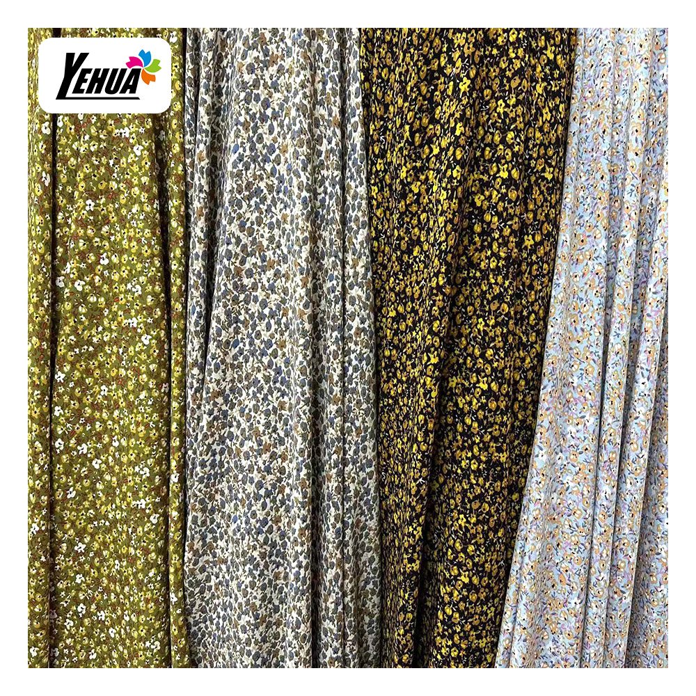120 Gsm Flower Print 4 Way Stretch 95% polyester 5% Elastane fabric Printing fabric For Dress Woman