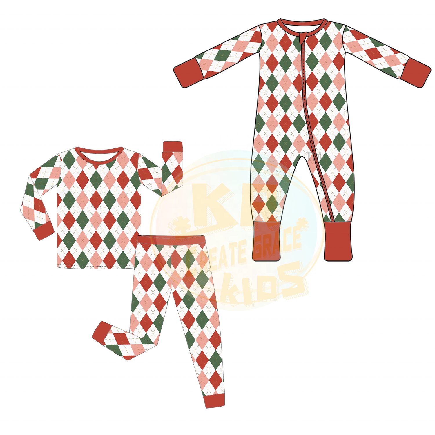 Wholesale Infant Toddler Christmas Clothes Long Sleeve Pajamas Zipper Sleep Jumpsuit Baby Onesie Rompers Print Bamboo Cotton
