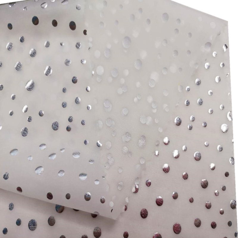 20D 380T 100% silver nylon taffeta clear fabric 26gsm metallic foil printed shiny fabric taffeta nylon fabric for jacket garment