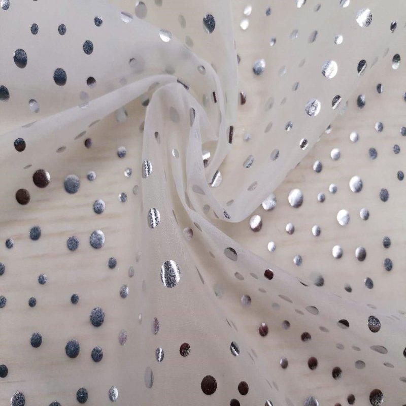 20D 380T 100% silver nylon taffeta clear fabric 26gsm metallic foil printed shiny fabric taffeta nylon fabric for jacket garment