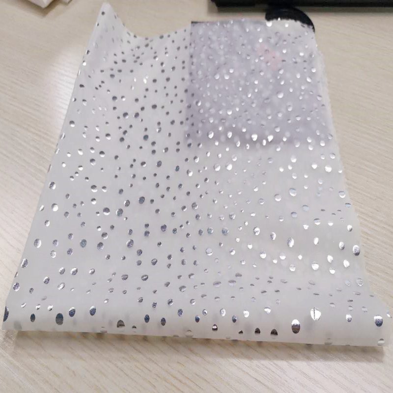 20D 380T 100% silver nylon taffeta clear fabric 26gsm metallic foil printed shiny fabric taffeta nylon fabric for jacket garment