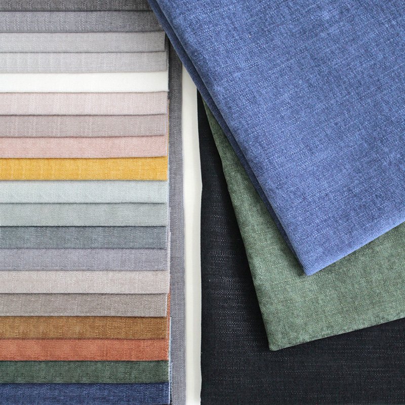 Cost Effective Furniture Sofa Cushion Fabric Plain Poly Linen Sofa Upholstery Fabric