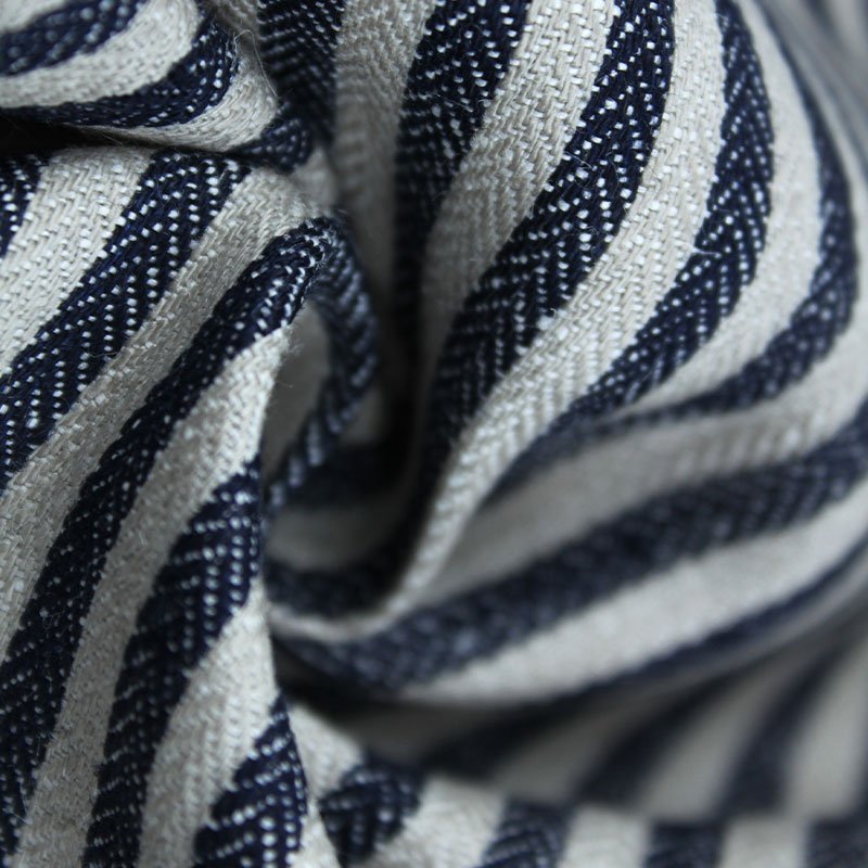Delicacy Fashionable 100%Linen Yarn Dyed Stripe Fabric for Suit or Coat