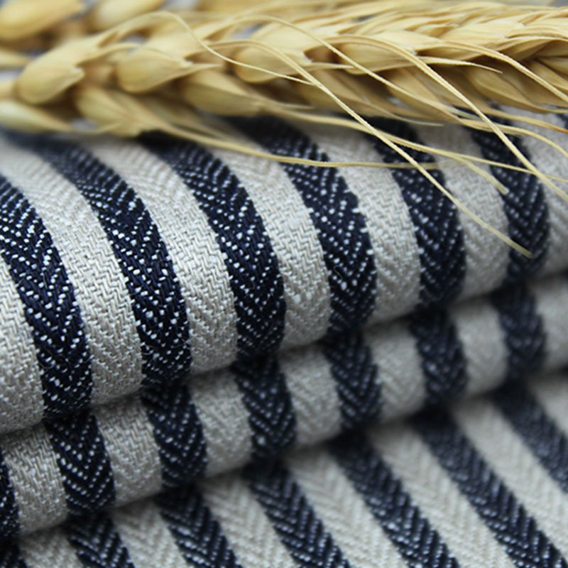 Delicacy Fashionable 100%Linen Yarn Dyed Stripe Fabric for Suit or Coat