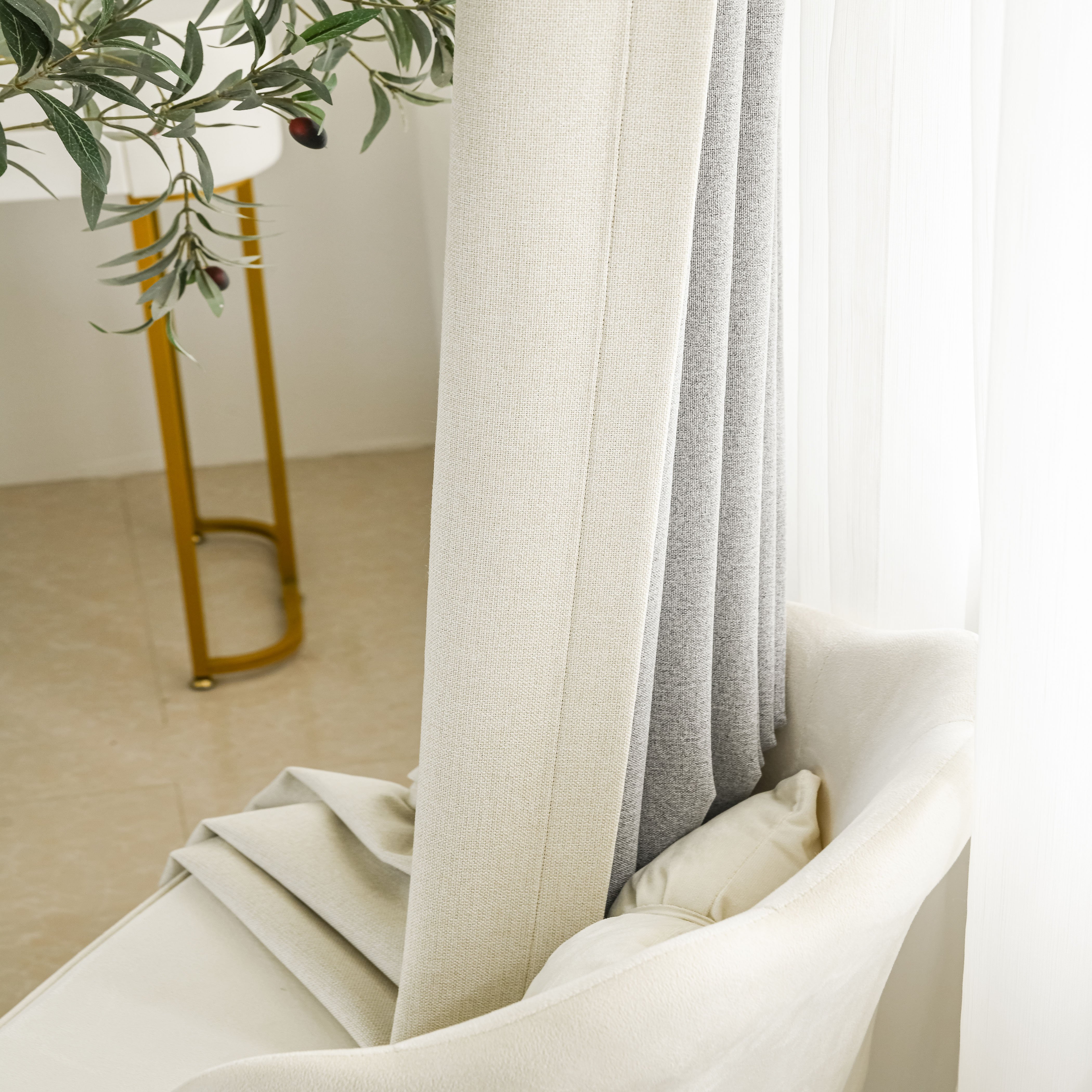 Cross linen fabric with Cotton-like linen fabric Curtain 100% blackout linen sheer custom window curtains for the living room