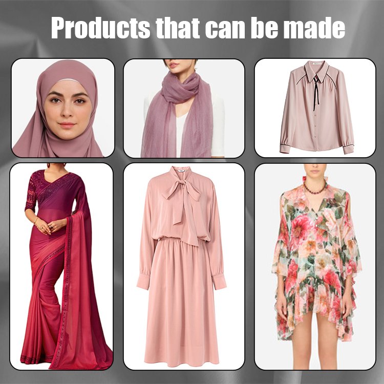 Factory Custom 50D 75D shifon fabric 100% polyester premium floral printed chiffon fabric for women's chiffon dress