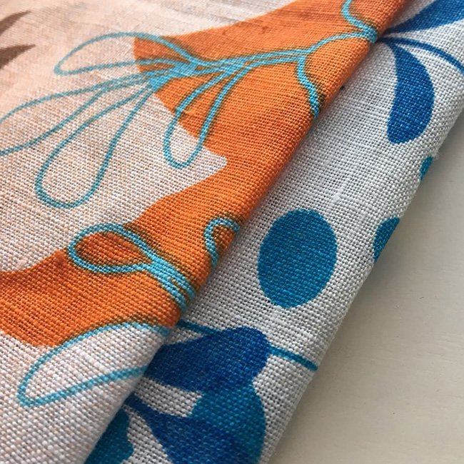 high quality make-to-order 100% linen printed woven fabric for cloth
