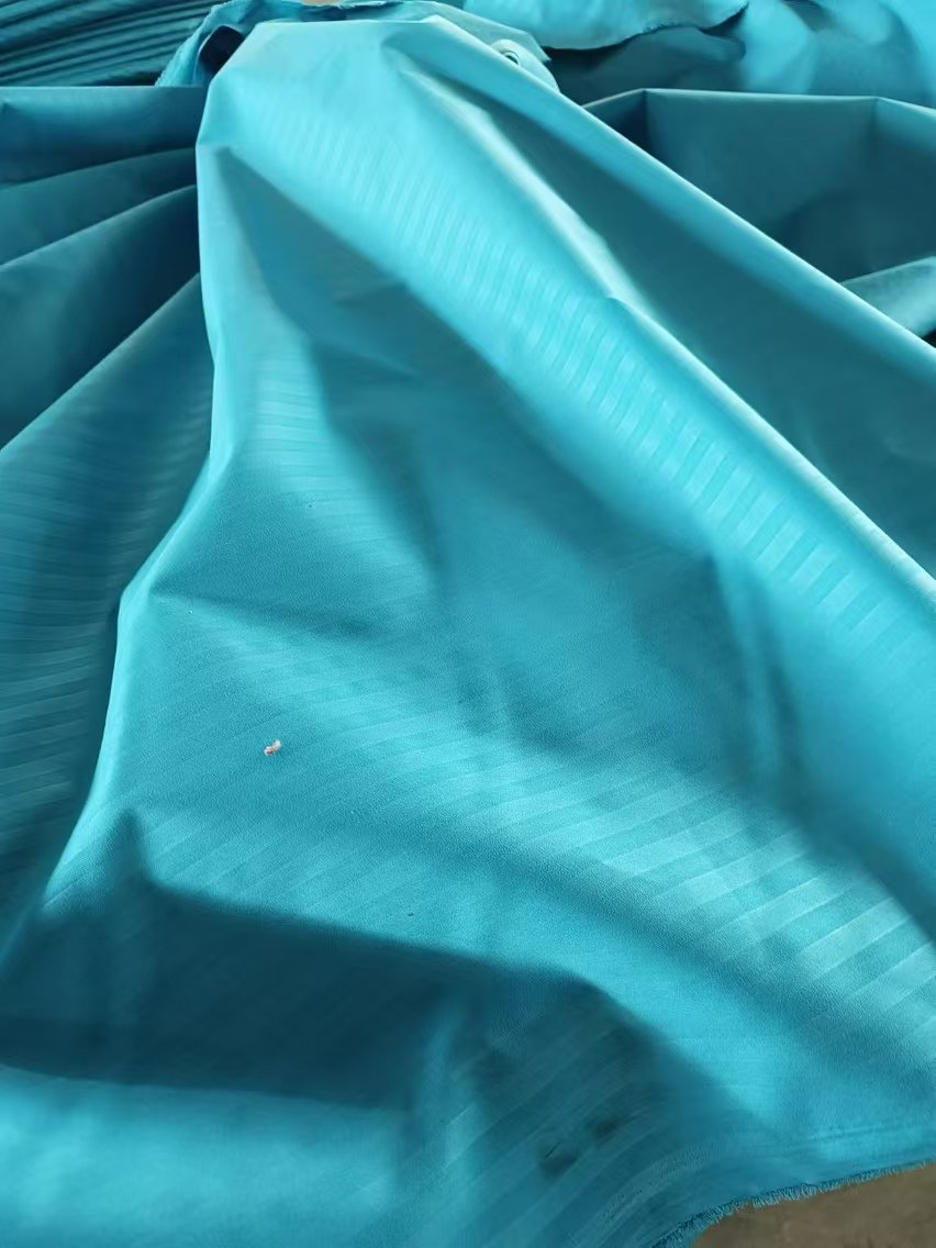 90gsm bleached white fabric 1cm stripe embossed microfiber 100%polyester dyed fabric for hotel bed line sheets