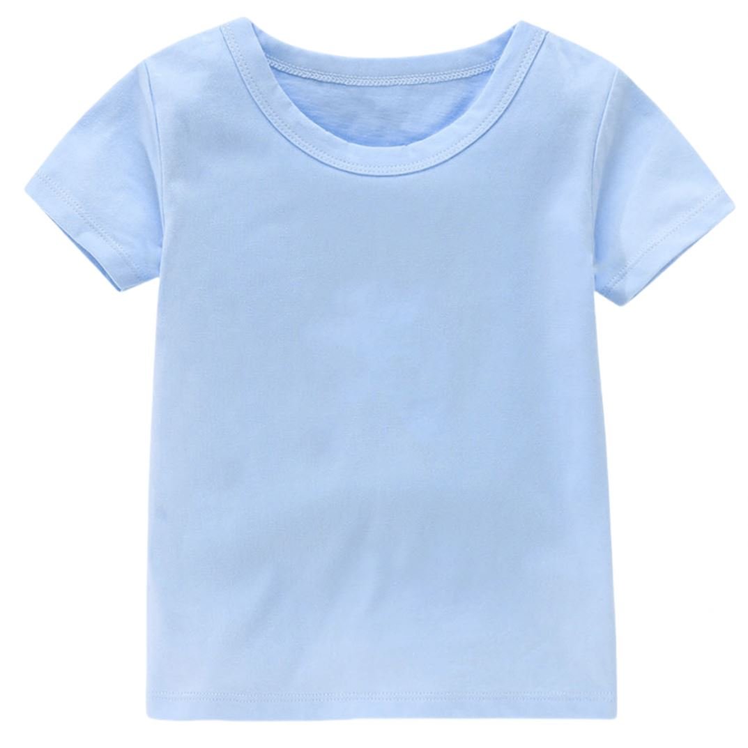Summer Simple Bamboo Fiber Short Sleeve T-Shirt Outside To Wear Top Baby Clothes T-Shirts Unisex Round Neck Solid 97 (%)