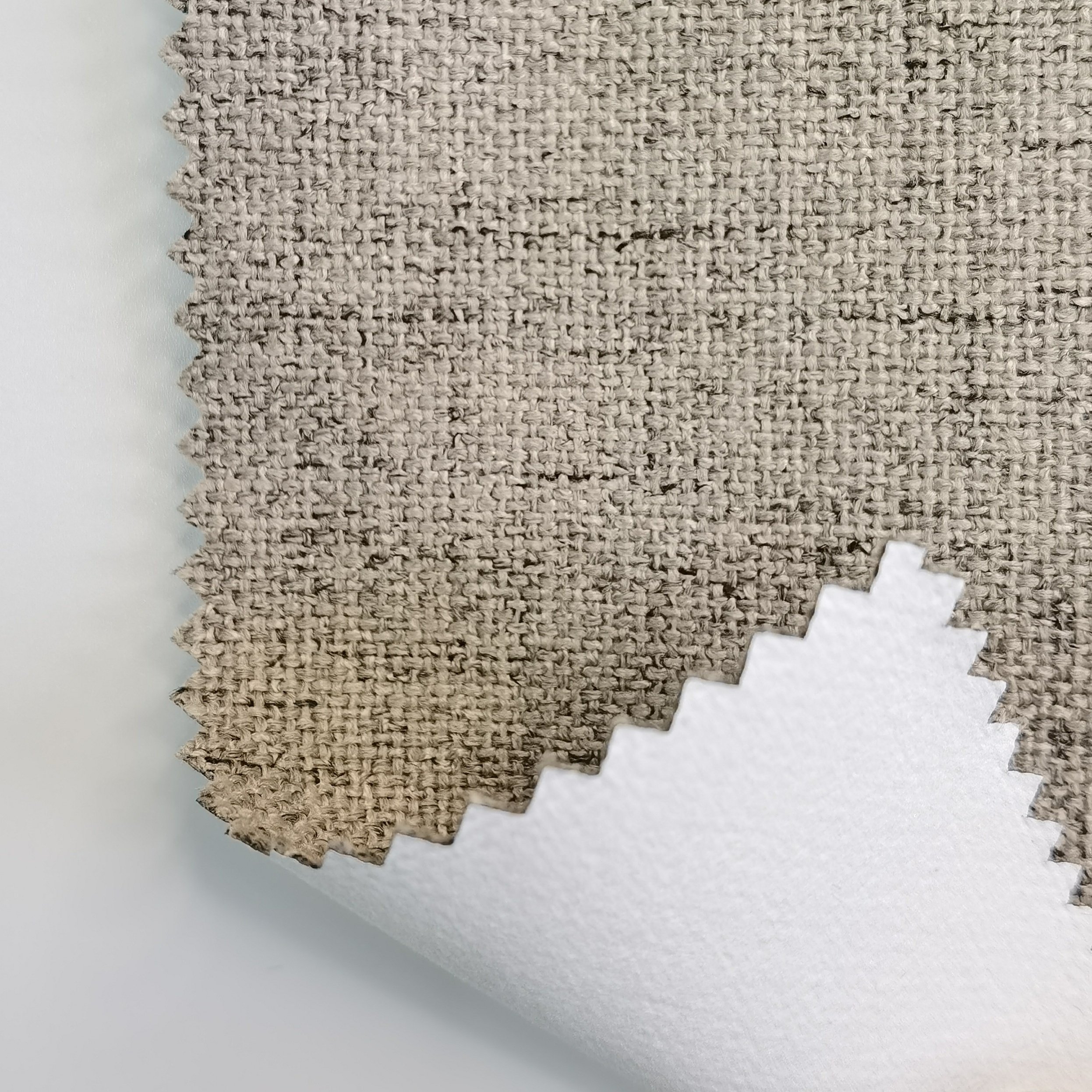 Factory Supply Solid Color Textured Linen Style 100% Blackout Curtain Fabric