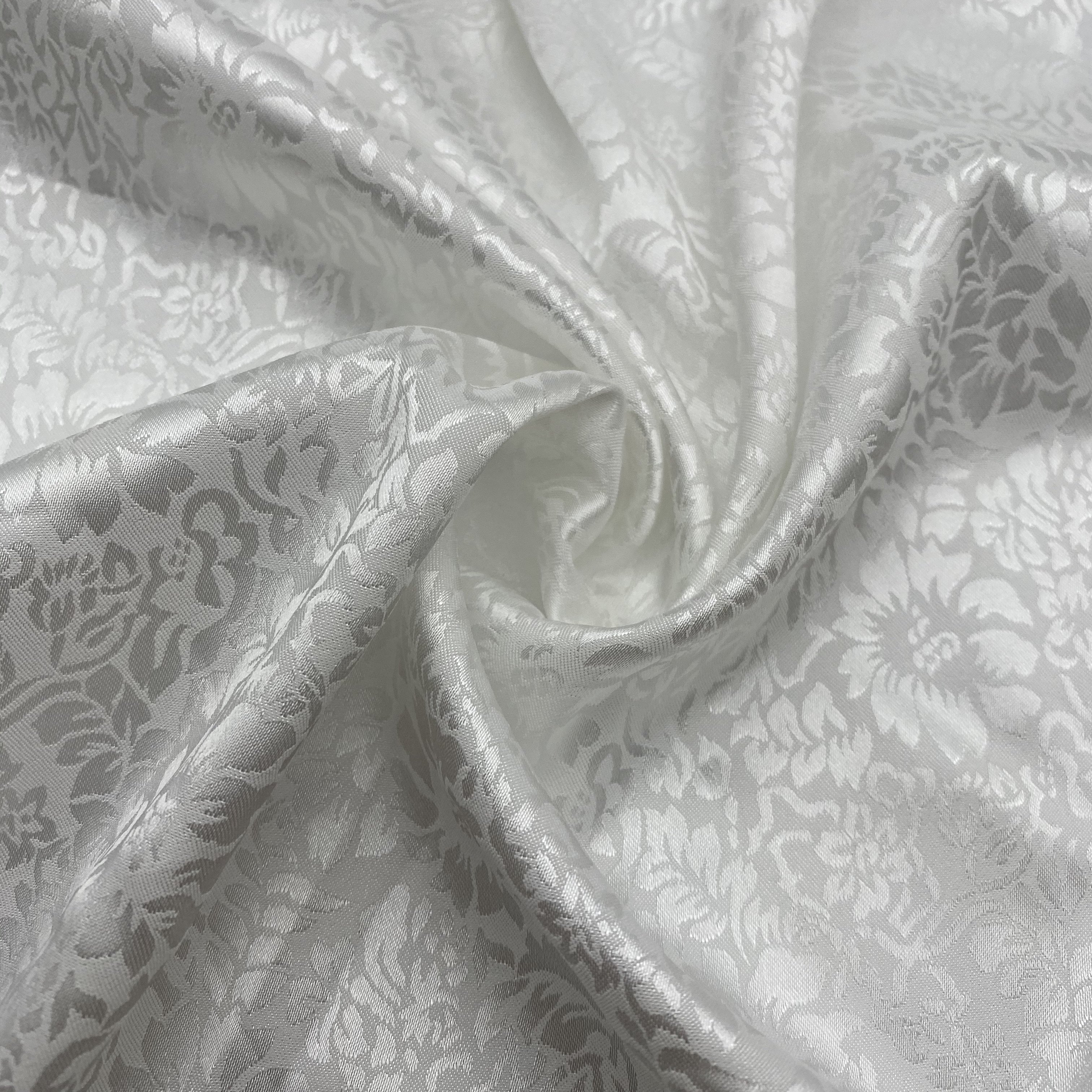 stocklot wholesale white jacquard satin material spandex chiffon satin fabrics for dress dress