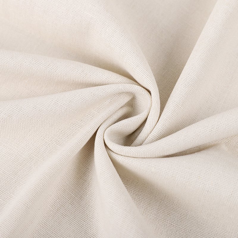 Textile Fabric for Apparel Home Oeko Tex Eco-friendly Woven Light Weight Polyester Flax Linen Blend Solid White Shirt Fabric