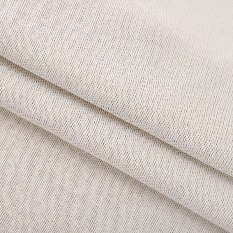 Textile Fabric for Apparel Home Oeko Tex Eco-friendly Woven Light Weight Polyester Flax Linen Blend Solid White Shirt Fabric