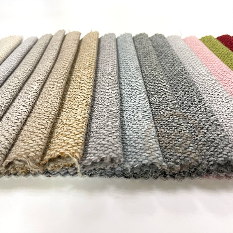 2022 Newest HOT SELLING HIGH QUALITY 100% POLYESTER LINEN YARN PLAIN DYED FABRIC for sofa