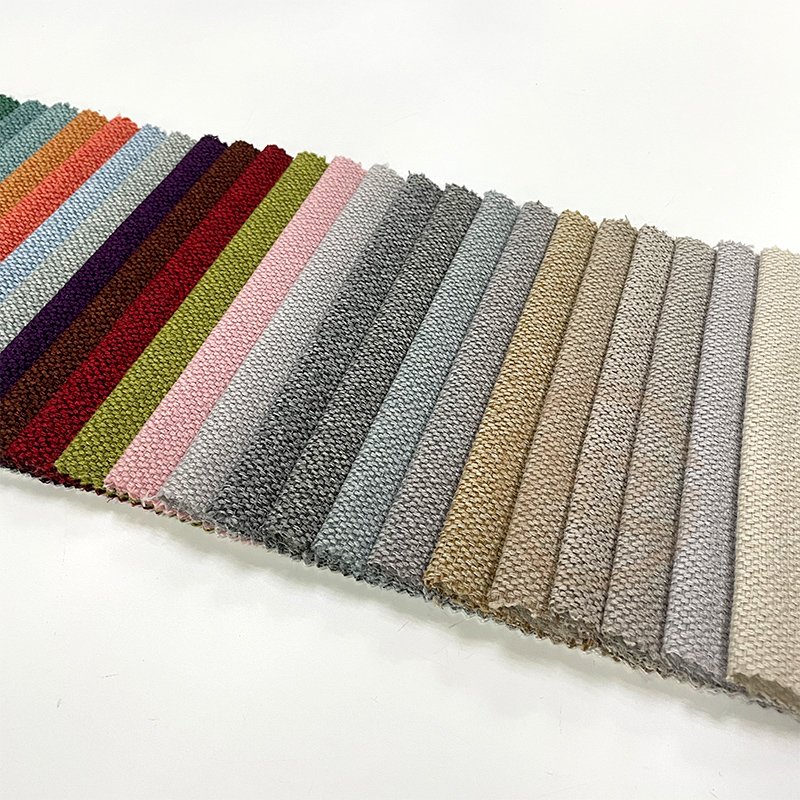 2022 Newest HOT SELLING HIGH QUALITY 100% POLYESTER LINEN YARN PLAIN DYED FABRIC for sofa