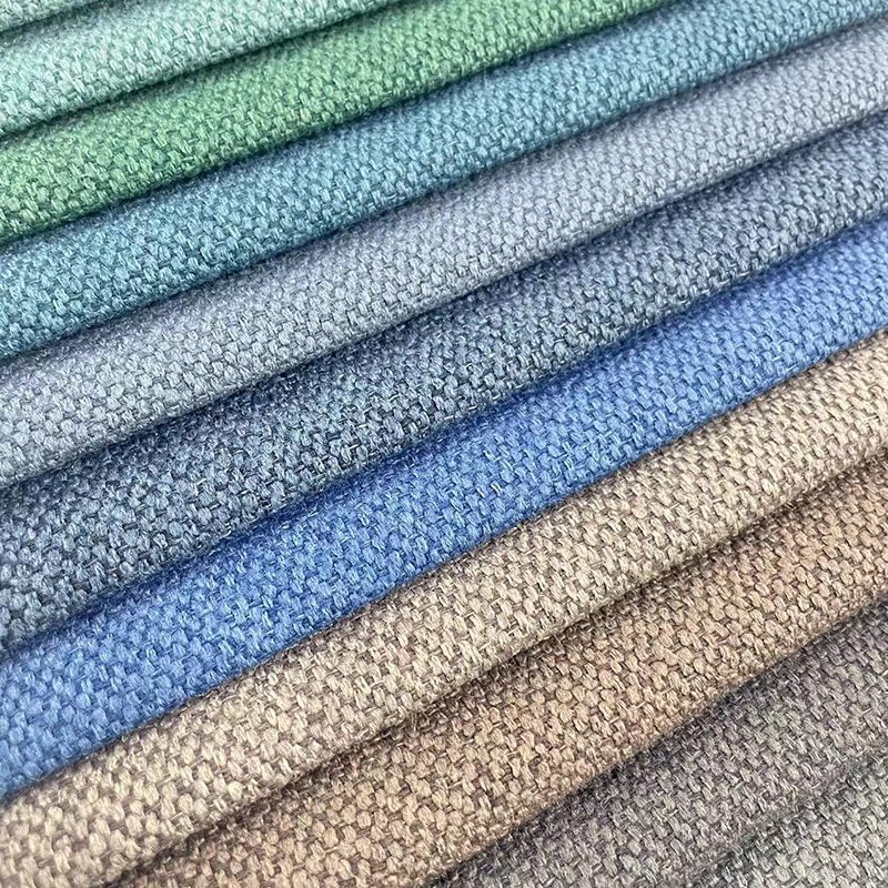 2022 Newest HOT SELLING HIGH QUALITY 100% POLYESTER LINEN YARN PLAIN DYED FABRIC for sofa