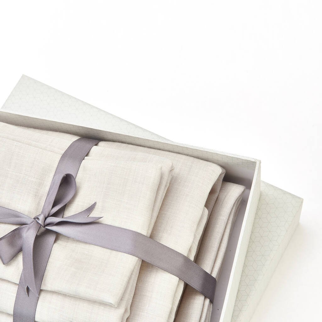 Best Quality Popular Linen Wool Bedding Set 51% Linen 49% Wool 6pcs With Quilt Cover Sheet Pillows