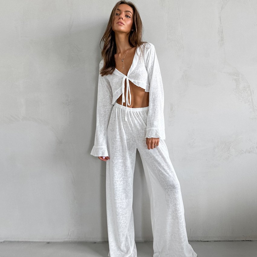 Factory wholesale custom design Modal fabric sleepwear fashion bamboo fiber fabric pajama cotton Long Sleeve Set ladies Pajama
