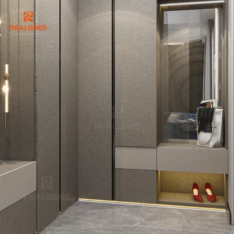 Waterproof Bamboo Fiber Fabric with Interlocking Installation PVC and Plywood for Office and Hotel Use WPC Board
