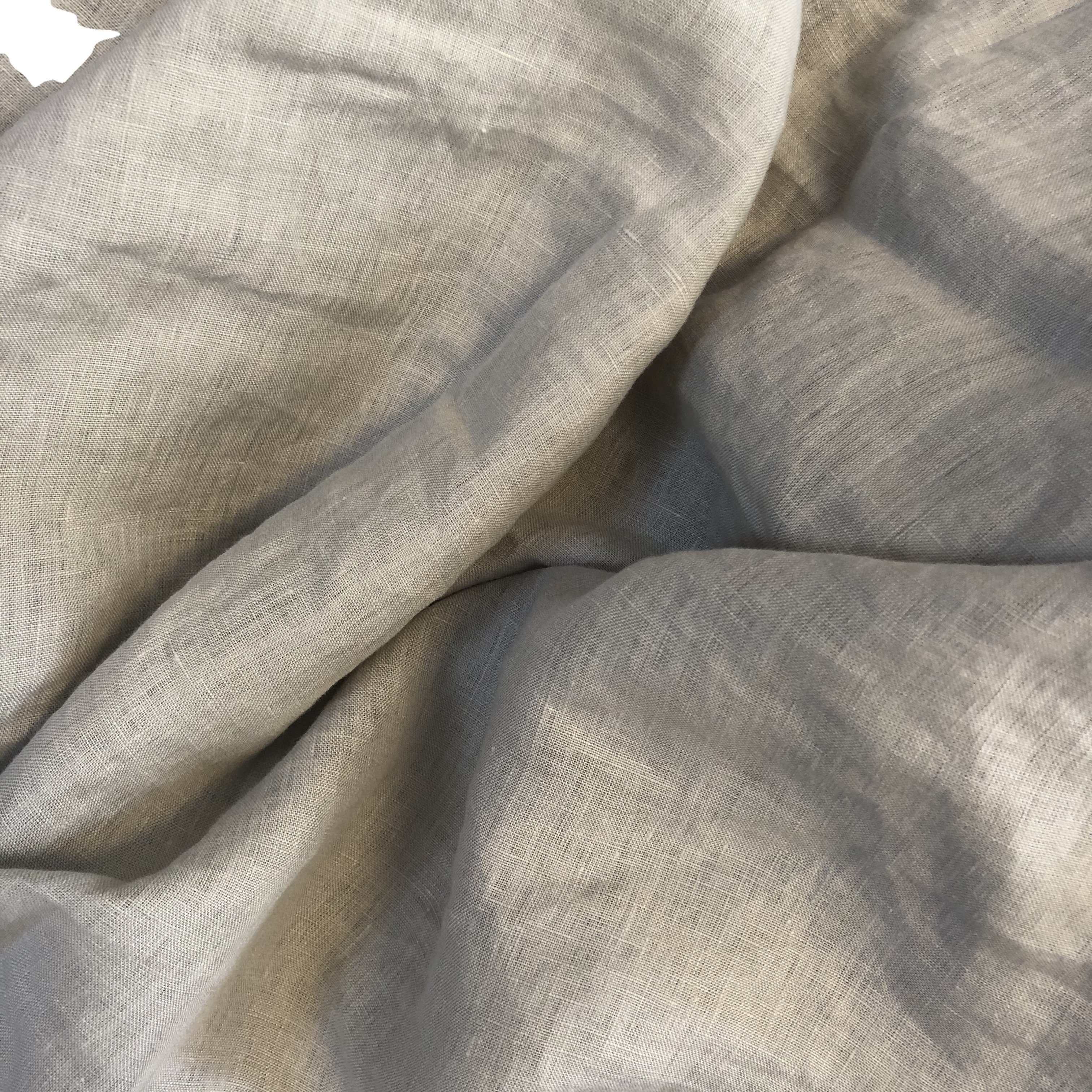 2024 Hot Sale Extra Wide Width French Gray 100% Linen Fabric Raw Flax Natural Crepe Plain Reactive Dyed Bedding Linen Fabric