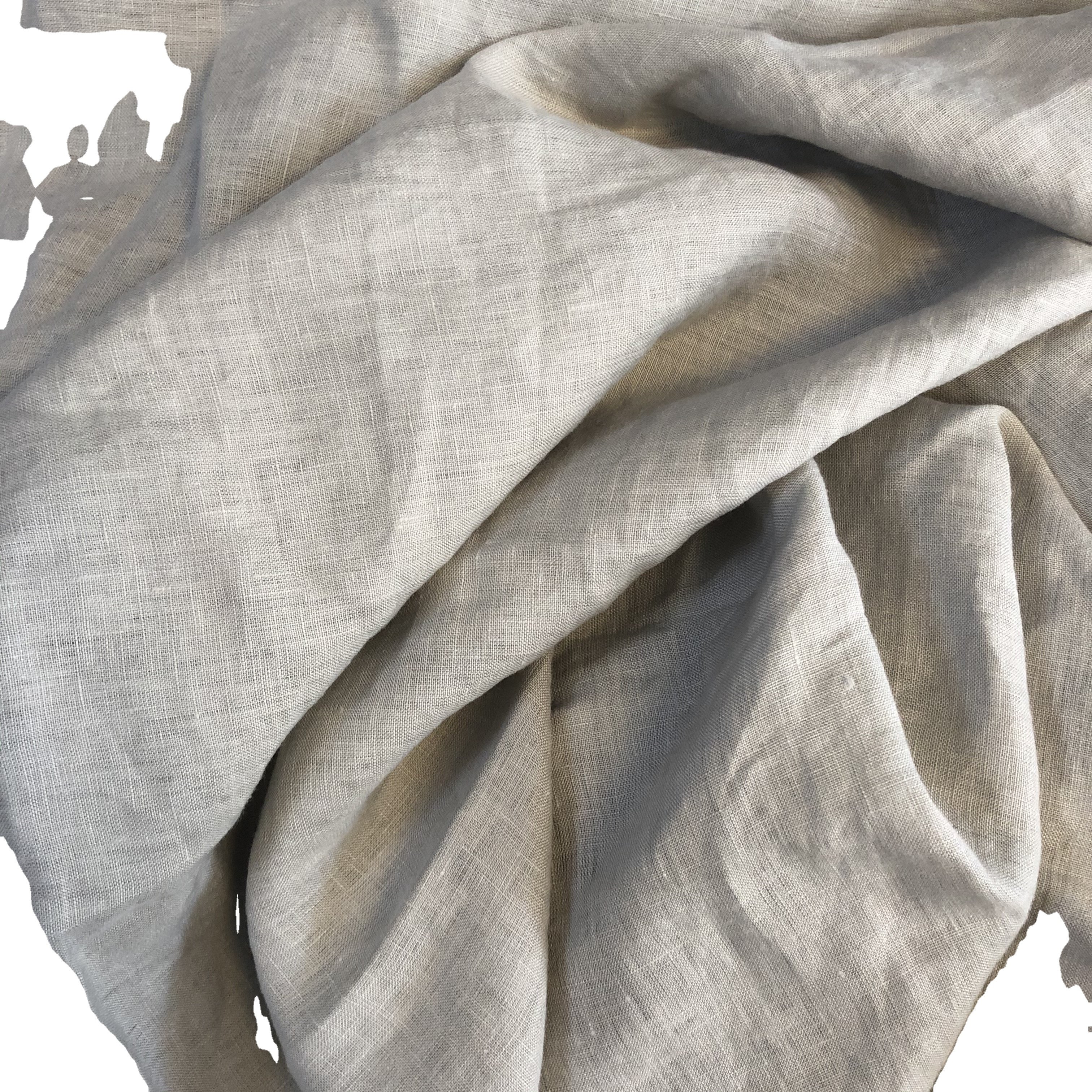 2024 Hot Sale Extra Wide Width French Gray 100% Linen Fabric Raw Flax Natural Crepe Plain Reactive Dyed Bedding Linen Fabric