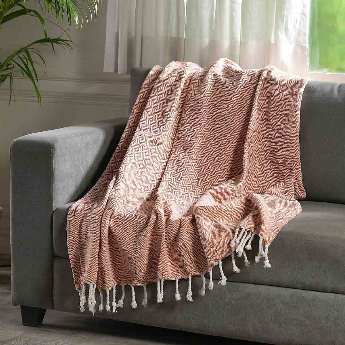 Muslin 100% Cotton Throw Blanket Couch Adults Babies Soft Breathable Warm Cozy Lightweight For All Season Reusable High Quality