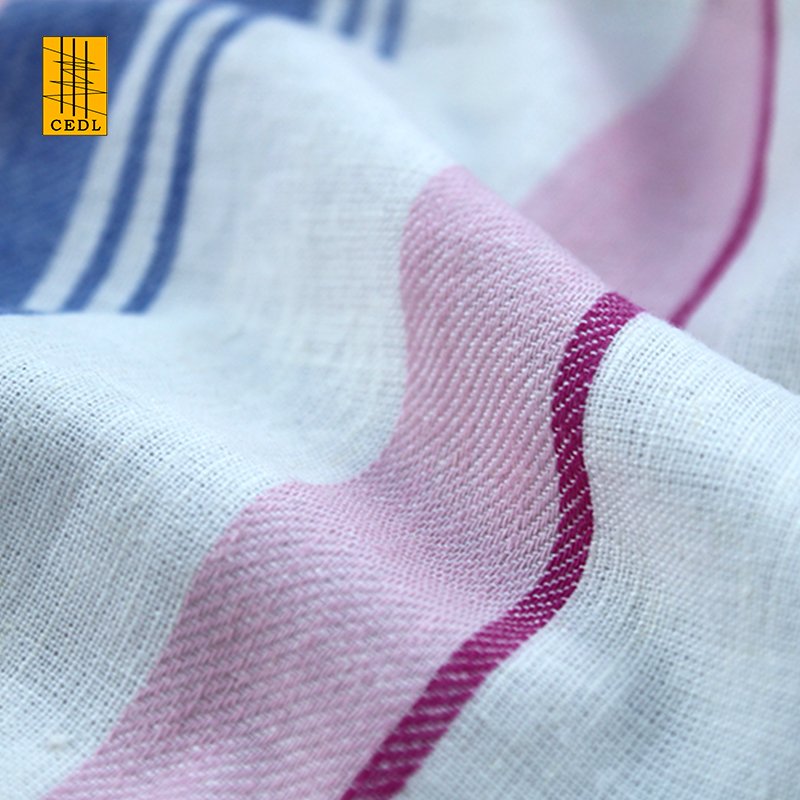 Linen Cotton Yarn Dyed Stripe Fabric for Dress Skirt Flax Fabric European Woven Lightweight Sofa Clothes Shirt Pin 100% Linen