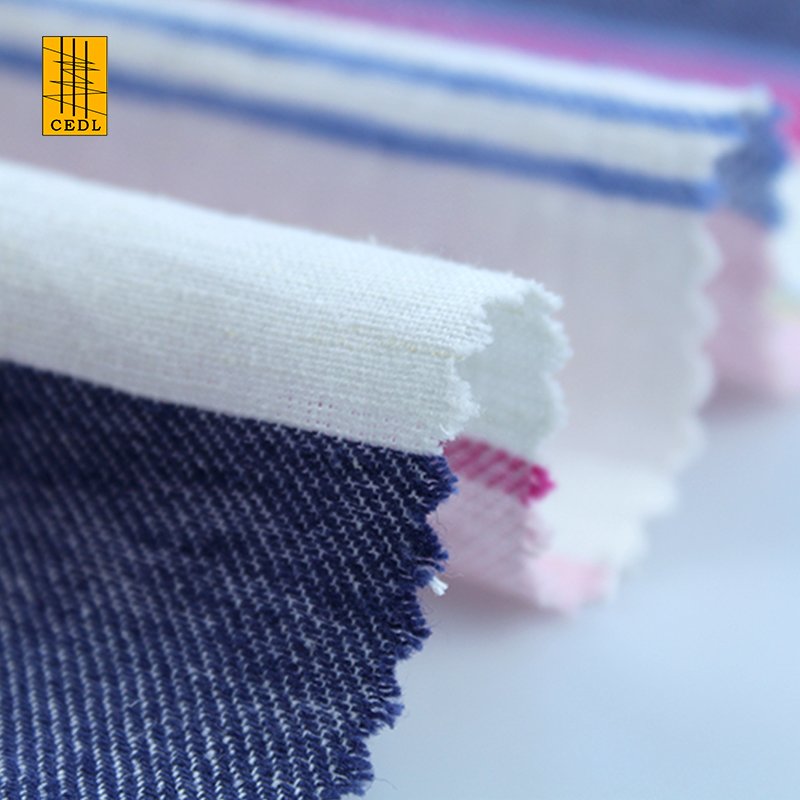 Linen Cotton Yarn Dyed Stripe Fabric for Dress Skirt Flax Fabric European Woven Lightweight Sofa Clothes Shirt Pin 100% Linen