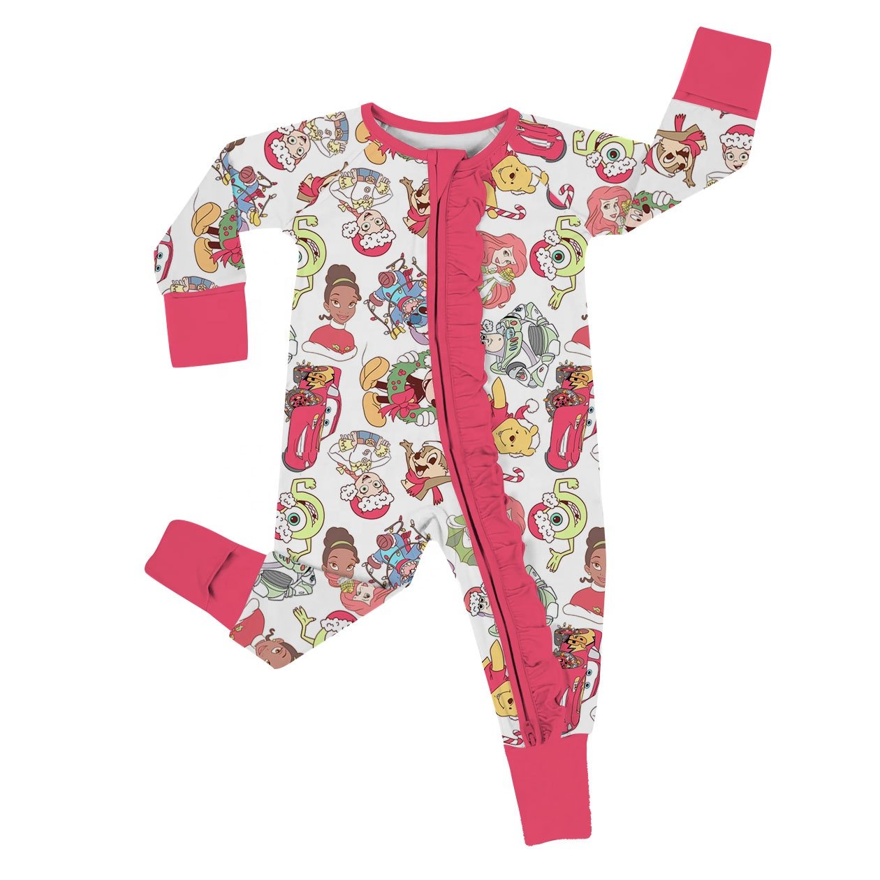 Zipper One Piece Newborn Customized Baby Pajama Clothes High Quality Organic Bamboo Baby Onesie Custom Print