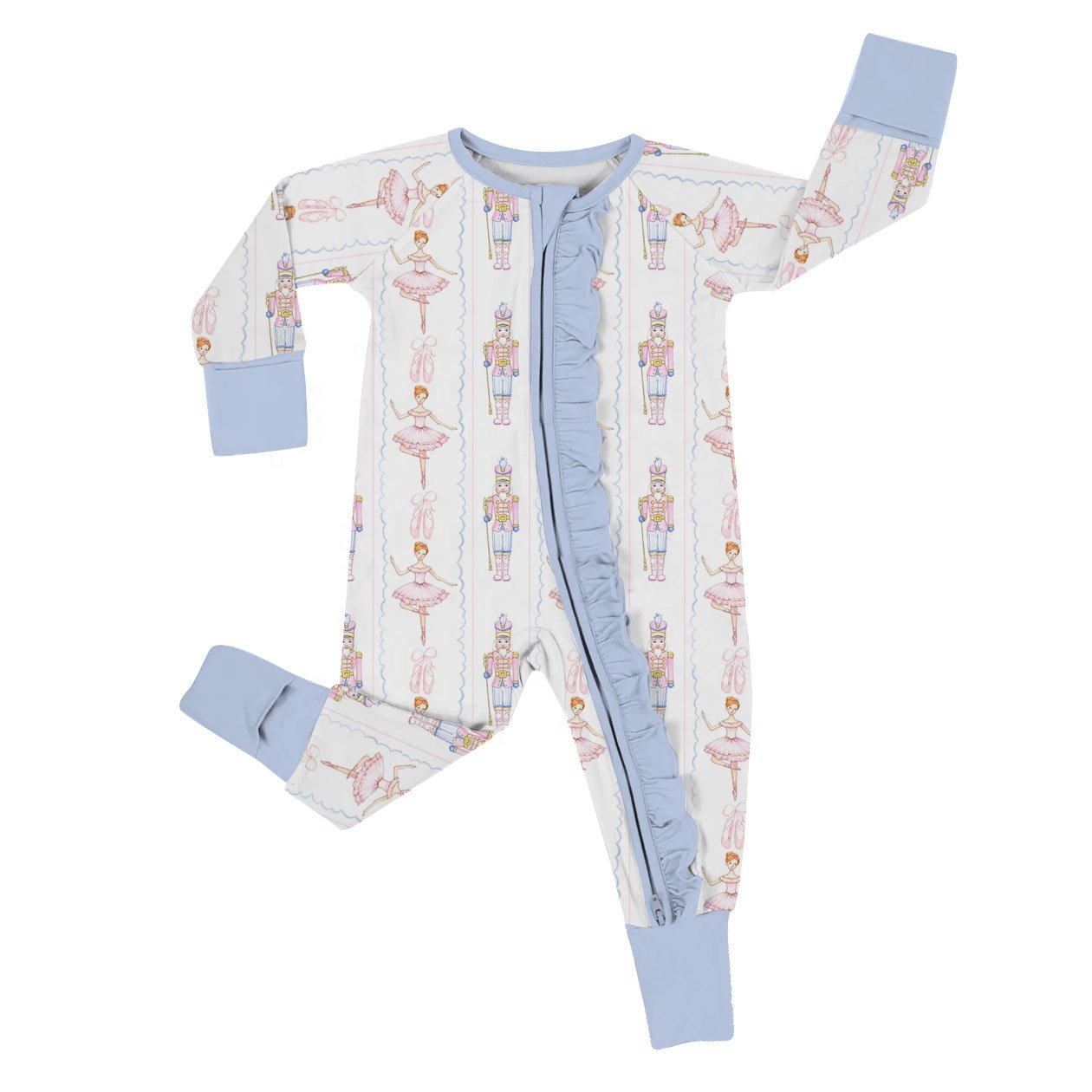 Zipper One Piece Newborn Customized Baby Pajama Clothes High Quality Organic Bamboo Baby Onesie Custom Print