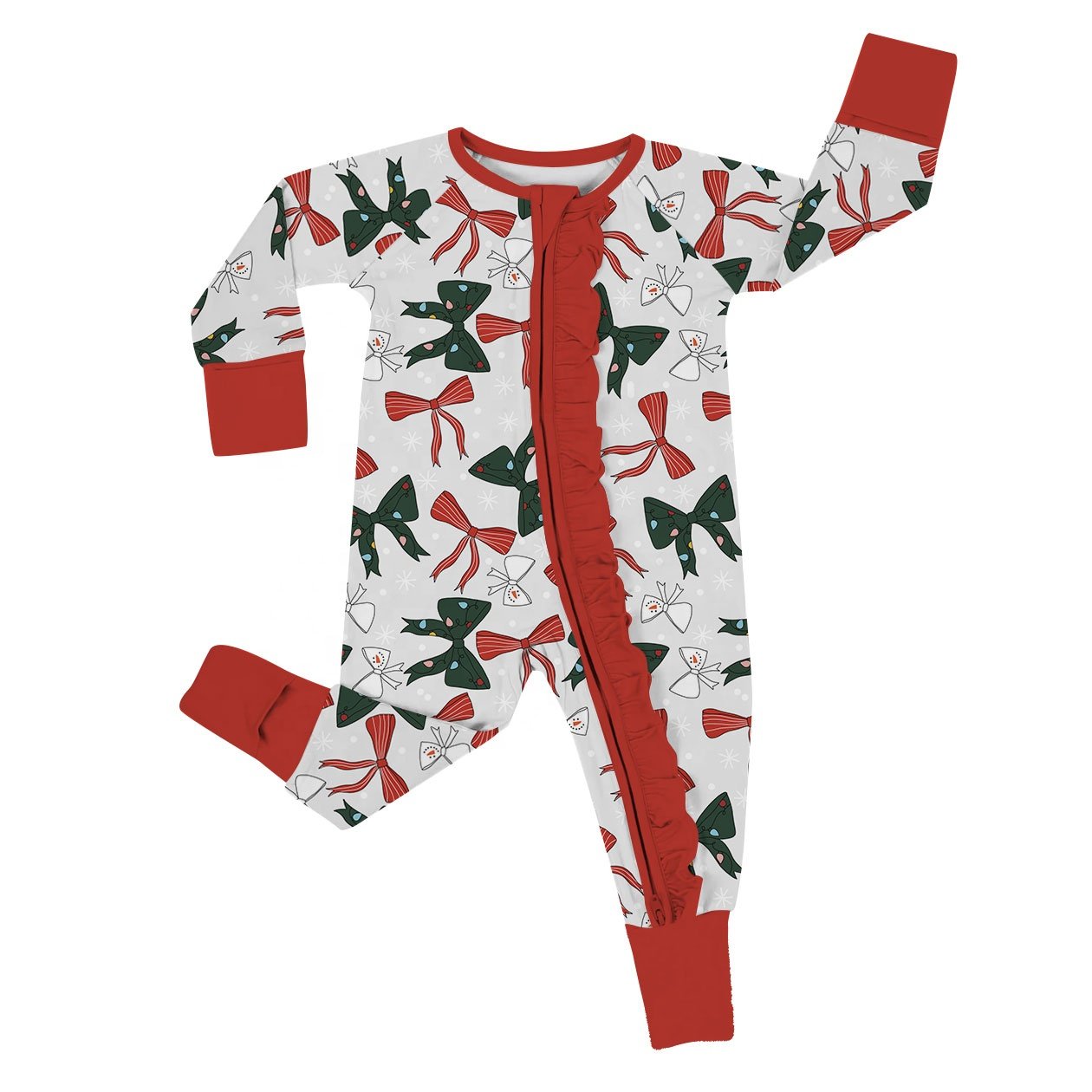 Zipper One Piece Newborn Customized Baby Pajama Clothes High Quality Organic Bamboo Baby Onesie Custom Print