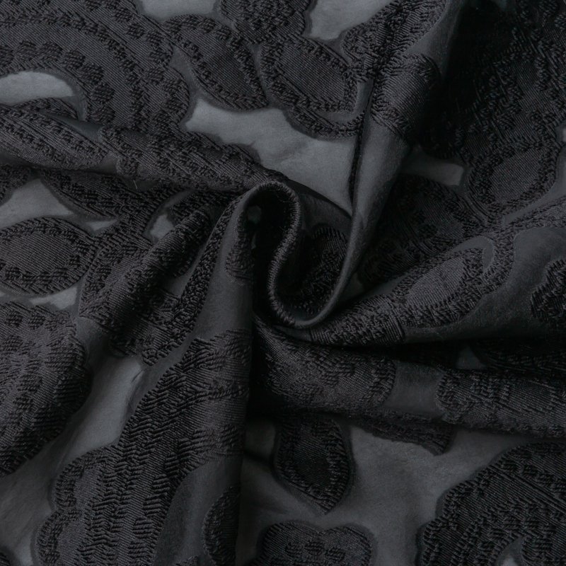 KEER Factory Custom Wholesale TDD26M-L wholesale chiffon floral jacquard pattern black dark brocade clothing accessories woven fabric