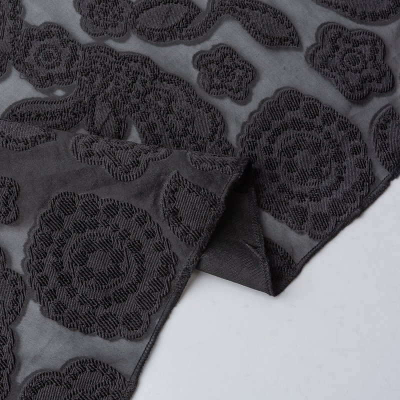 KEER Factory Custom Wholesale TDD26M-L wholesale chiffon floral jacquard pattern black dark brocade clothing accessories woven fabric