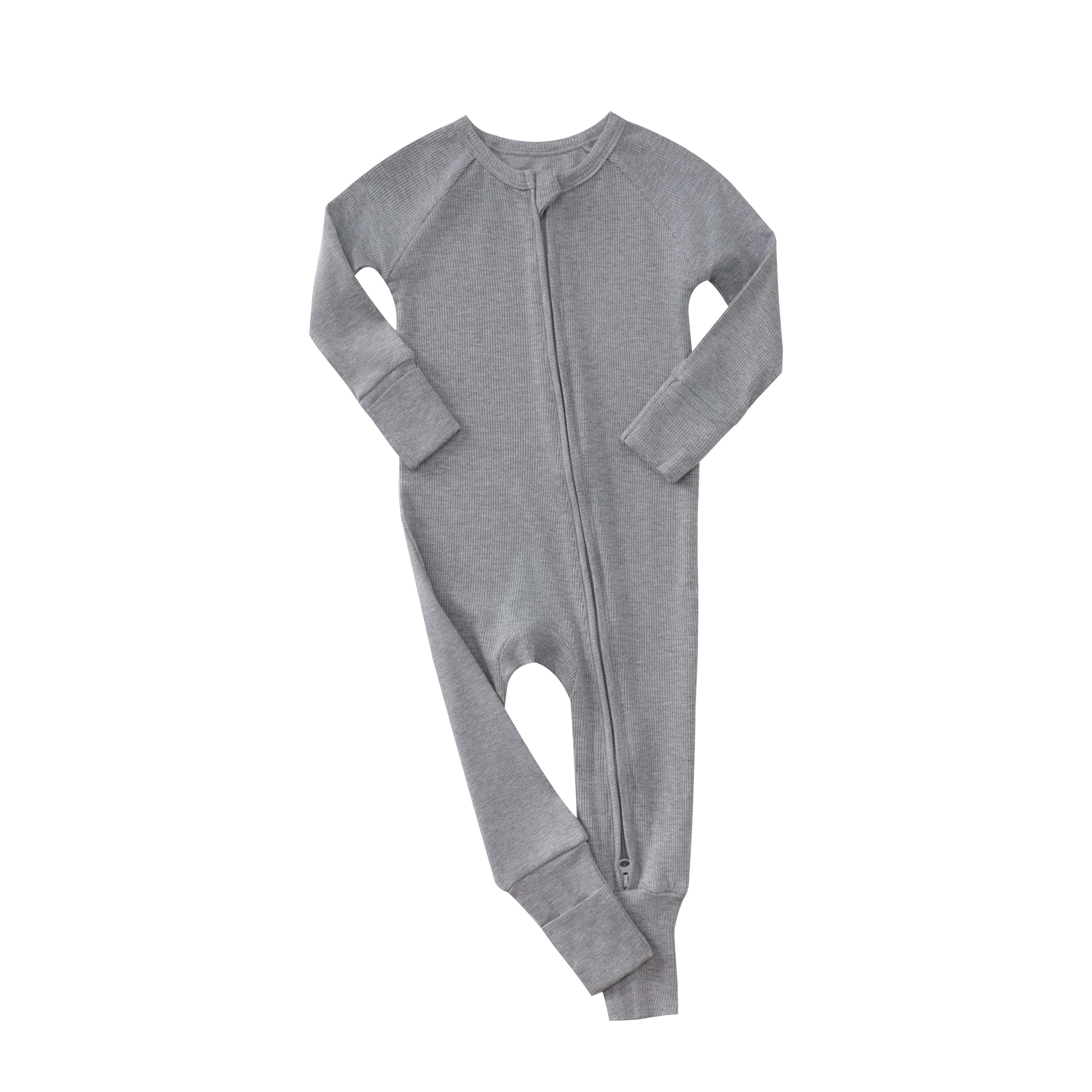Bamboo Rib Knitted Unisex Baby Jumpsuit Pajamas With Zipper Newborn Sleepers Baby Boys and Girls Bodysuit Clothes Baby Rompers
