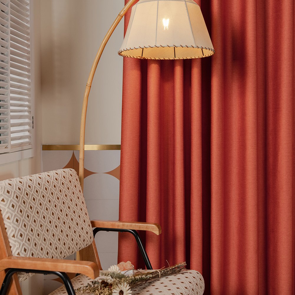 Hot Sale Soft Linen Drapes for Living room 90% Blackout Curtain Long Length Cafe Curtain