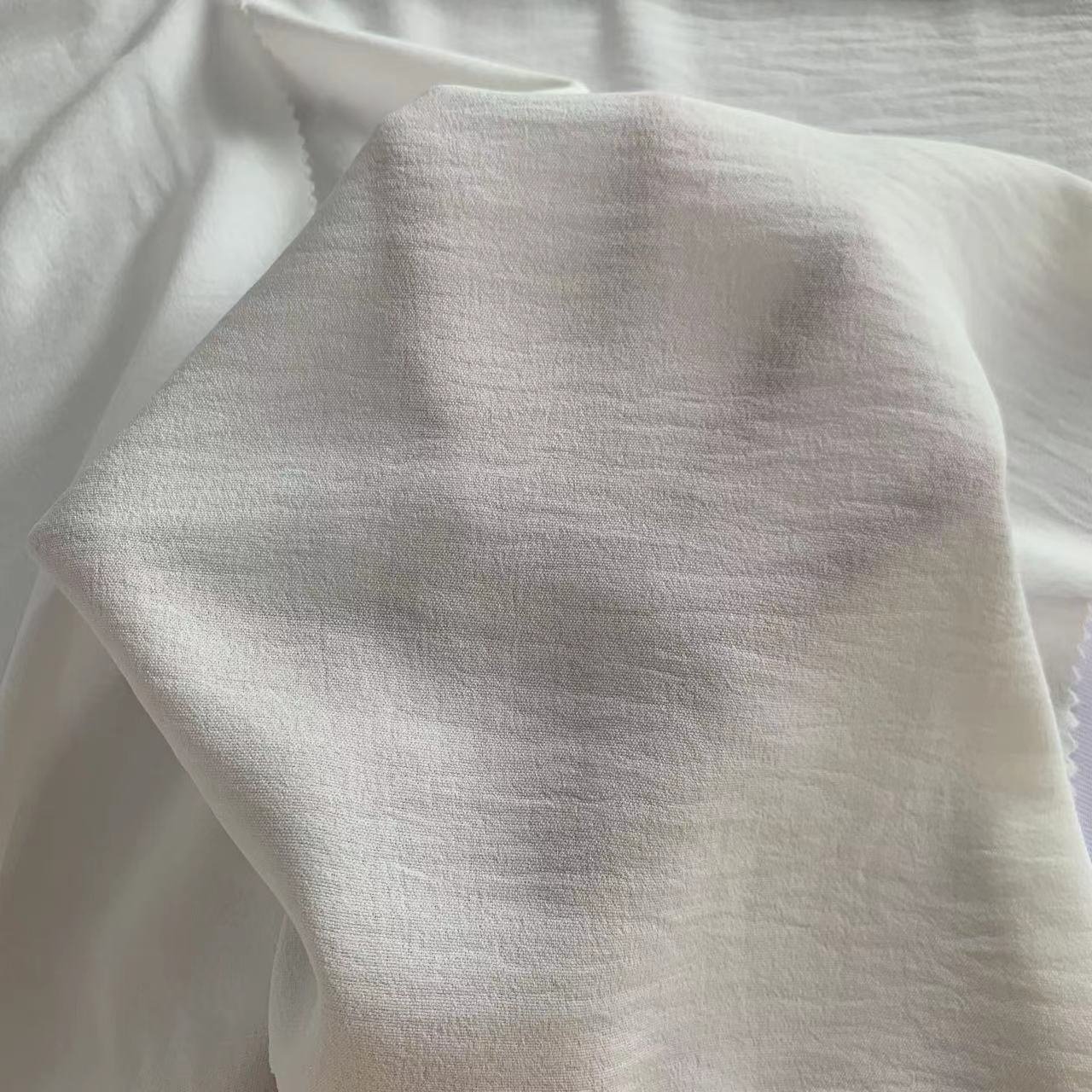 Smooth Soft crinkle 100% polyester CEY mechanical stretch woven fabric for women's wear