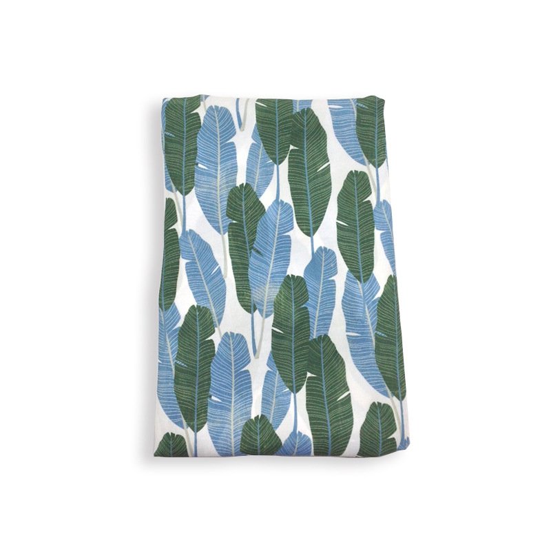 fashion modern good price 100% polyester 115g50D knitted stretch print leaf beach pants fabric