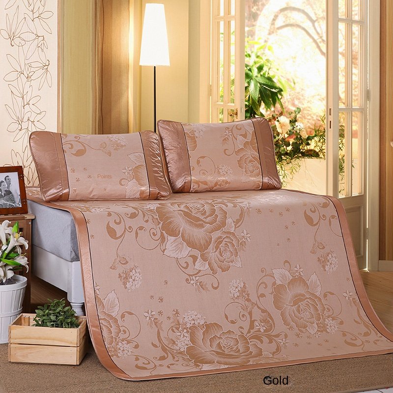 Wholesale Pure Bamboo Fiber Bed Sheets Home Bed Linen Set Jacquard Ice Silk Mat Three-Piece Set