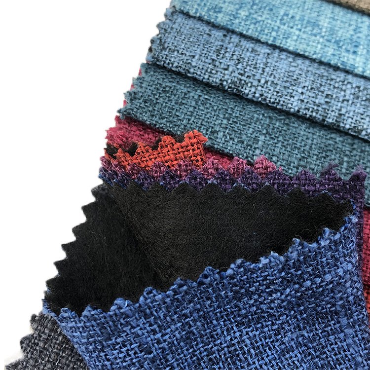 Home textiles100% Polyester Linen Look Upholstery Fabric waterproof Linen sofa Fabric Wholesale
