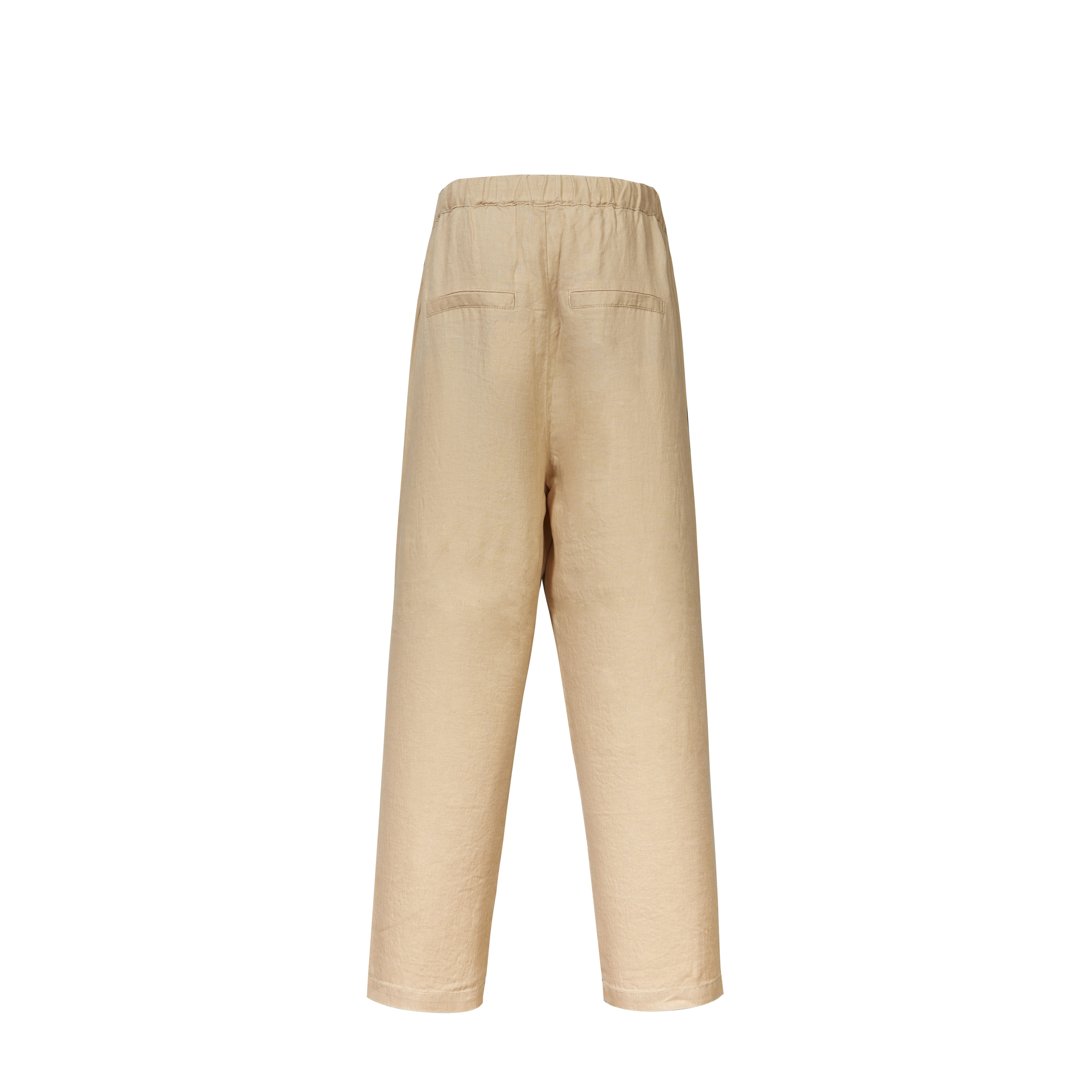 2022 OEM High Quality Solid Color 100% linen fashion casual breathable dailywear elastic waist string women's pants