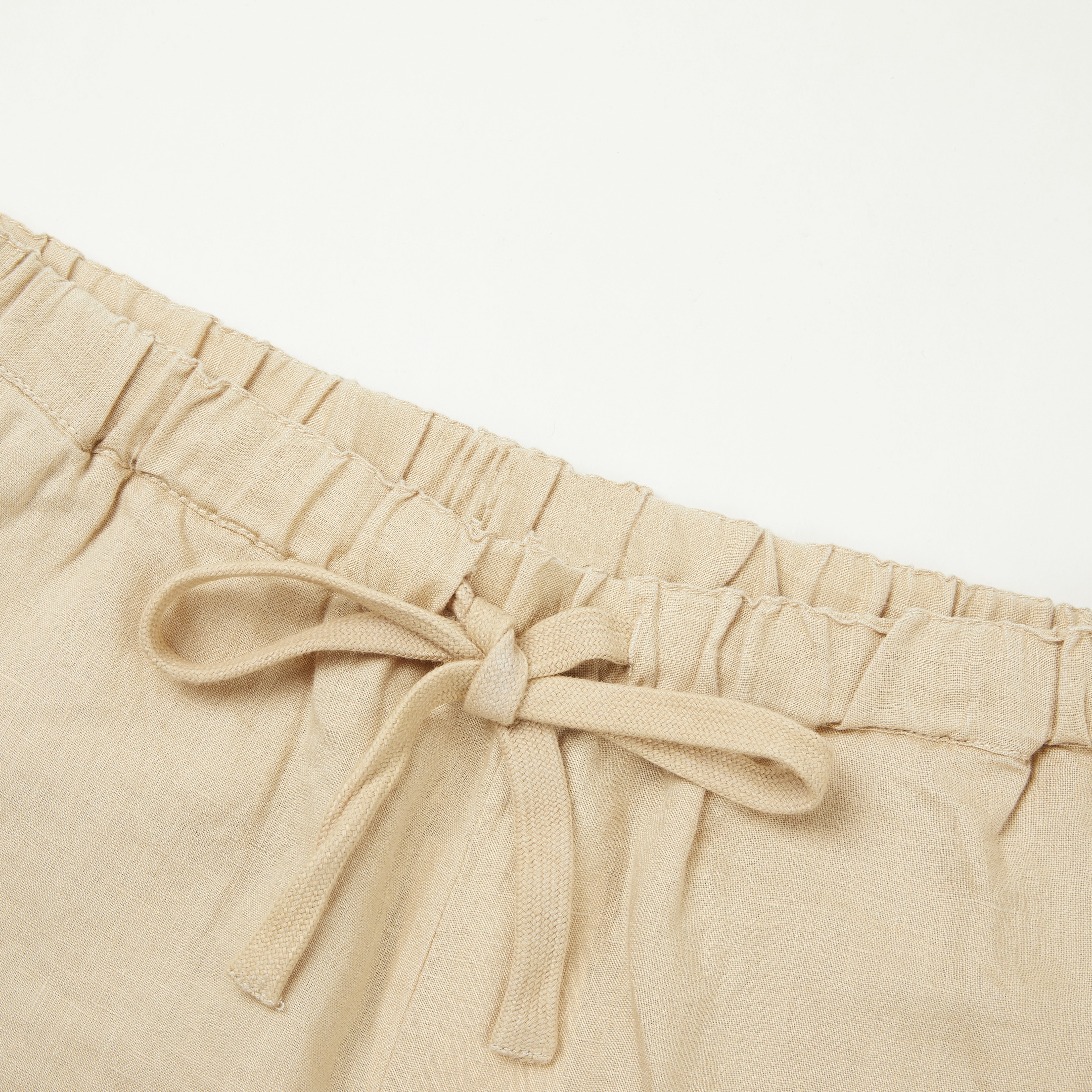 2022 OEM High Quality Solid Color 100% linen fashion casual breathable dailywear elastic waist string women's pants