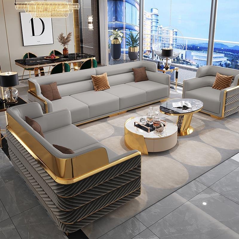 Modern living room furniture assembly L-shaped leather sofa with USB port Bluetooth sound corner sofa set