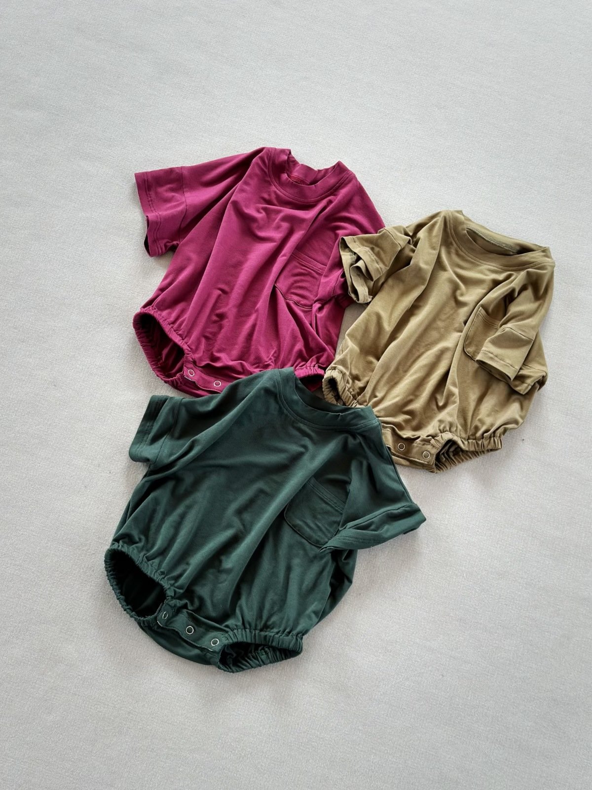 2024 Kid Summer Bamboo Fabric baby Jumpsuit Short Sleeves Kids Romper
